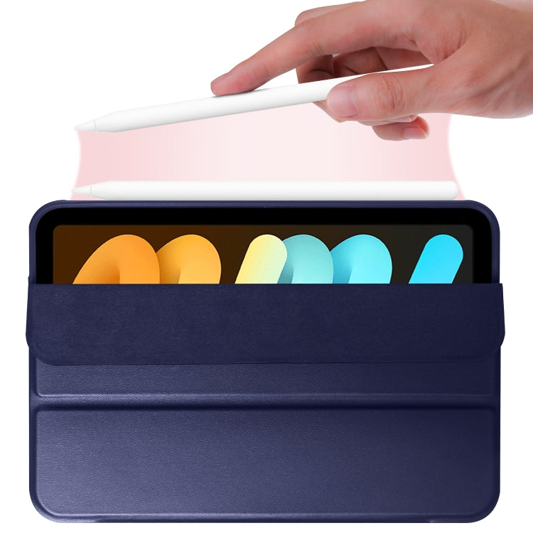 For iPad mini 6 3-folding Horizontal Flip Honeycomb TPU Shockproof + PU Leather Tablet Case with Holder
