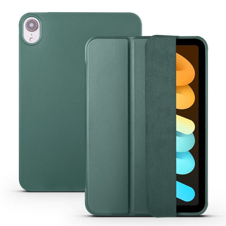 For iPad mini 6 3-folding Horizontal Flip Honeycomb TPU Shockproof + PU Leather Tablet Case with Holder