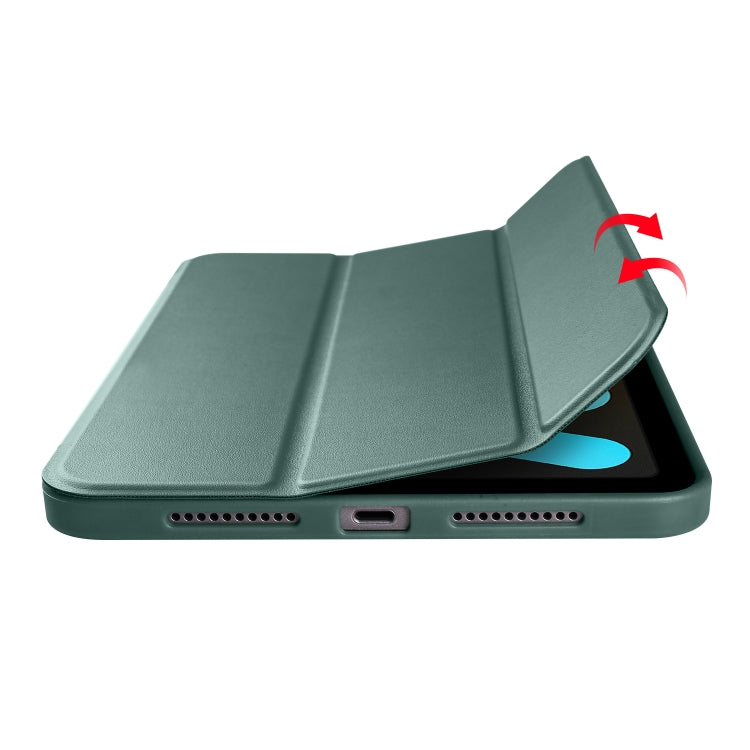 For iPad mini 6 3-folding Horizontal Flip Honeycomb TPU Shockproof + PU Leather Tablet Case with Holder