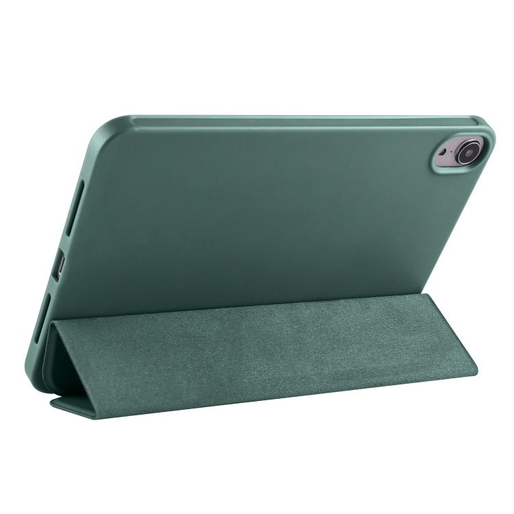 For iPad mini 6 3-folding Horizontal Flip Honeycomb TPU Shockproof + PU Leather Tablet Case with Holder