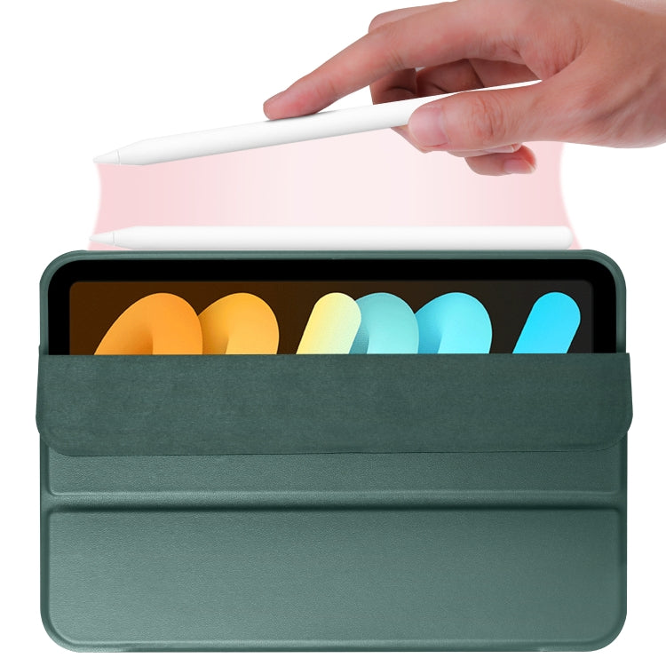 For iPad mini 6 3-folding Horizontal Flip Honeycomb TPU Shockproof + PU Leather Tablet Case with Holder