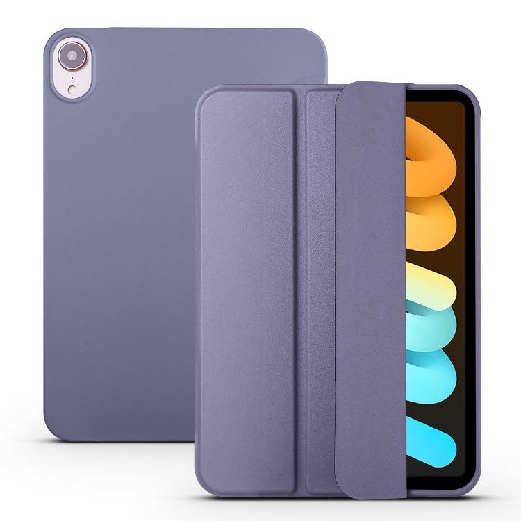 For iPad mini 6 3-folding Horizontal Flip Honeycomb TPU Shockproof + PU Leather Tablet Case with Holder