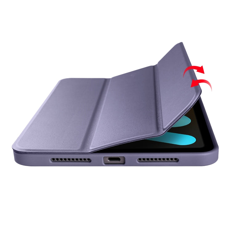 For iPad mini 6 3-folding Horizontal Flip Honeycomb TPU Shockproof + PU Leather Tablet Case with Holder