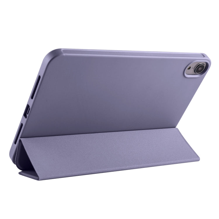 For iPad mini 6 3-folding Horizontal Flip Honeycomb TPU Shockproof + PU Leather Tablet Case with Holder