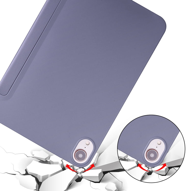 For iPad mini 6 3-folding Horizontal Flip Honeycomb TPU Shockproof + PU Leather Tablet Case with Holder