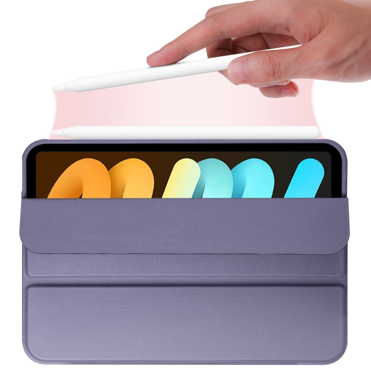 For iPad mini 6 3-folding Horizontal Flip Honeycomb TPU Shockproof + PU Leather Tablet Case with Holder