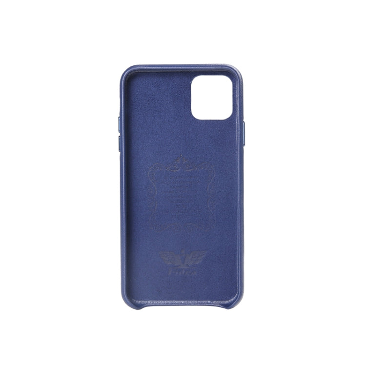 For iPhone 11 Pro Max Woven Texture Sheepskin Leather Back Cover Semi-wrapped Shockproof Case