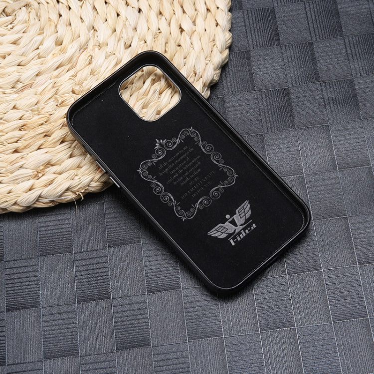 For iPhone 12 Pro Max Woven Texture Sheepskin Leather Back Cover Full-wrapped Shockproof Case