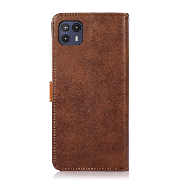 For Motorola Moto G50 5G KHAZNEH Dual-color Cowhide Texture Horizontal Flip Leather Case with Holder & Card Slots & Wallet & Photo Frame