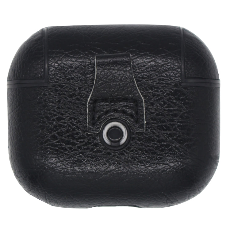 Classic Stick Leather Earphone Protective Case with Hook for AirPods 3