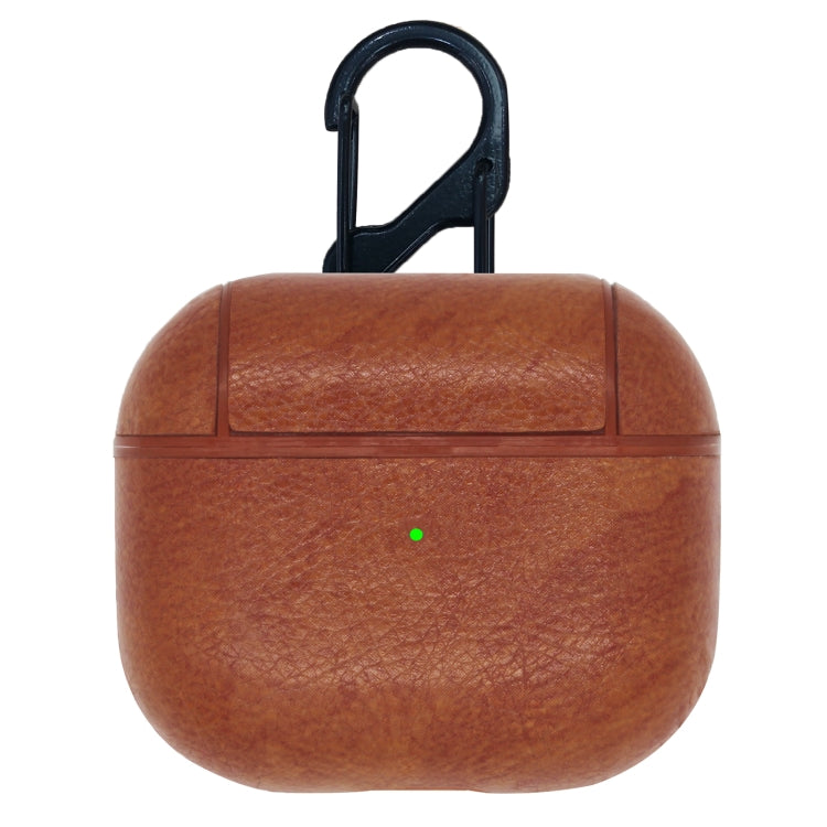 Classic Stick Leather Earphone Protective Case with Hook for AirPods 3