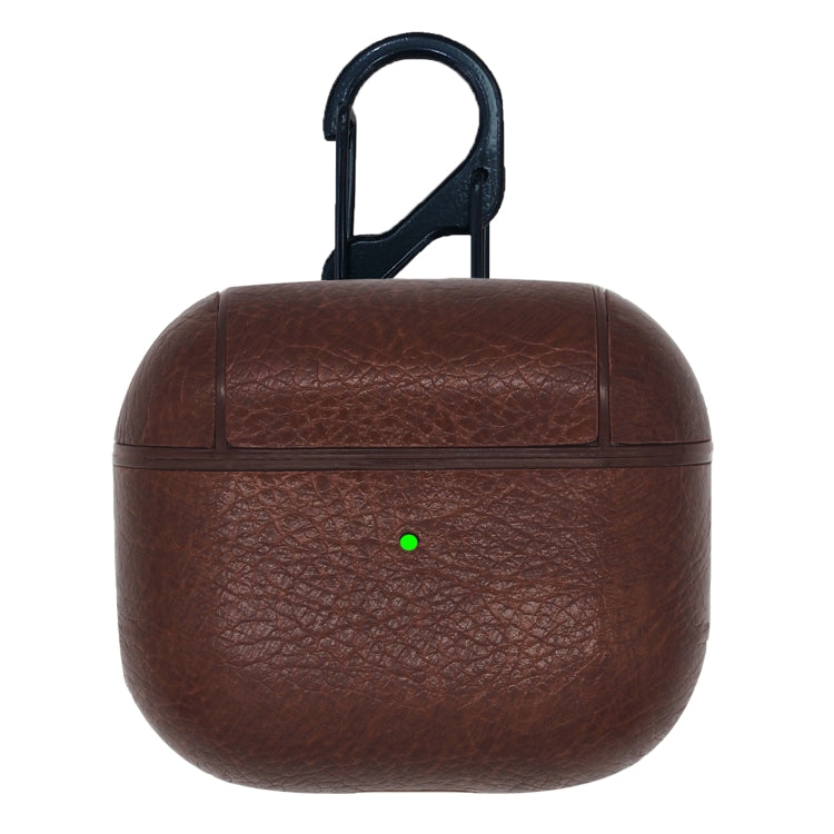 Classic Stick Leather Earphone Protective Case with Hook for AirPods 3