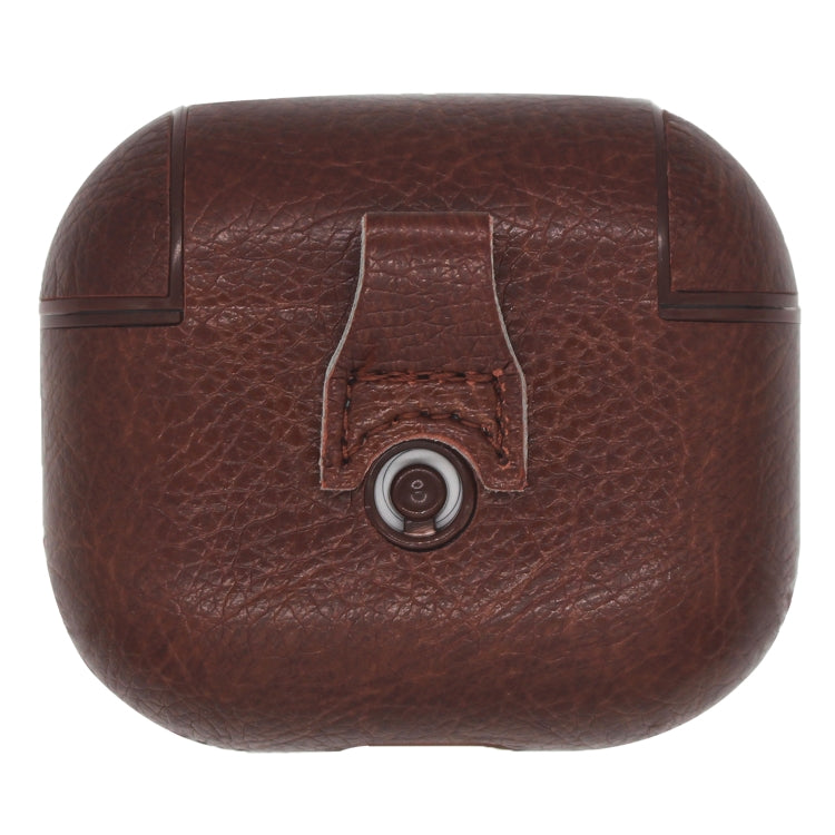 Classic Stick Leather Earphone Protective Case with Hook for AirPods 3