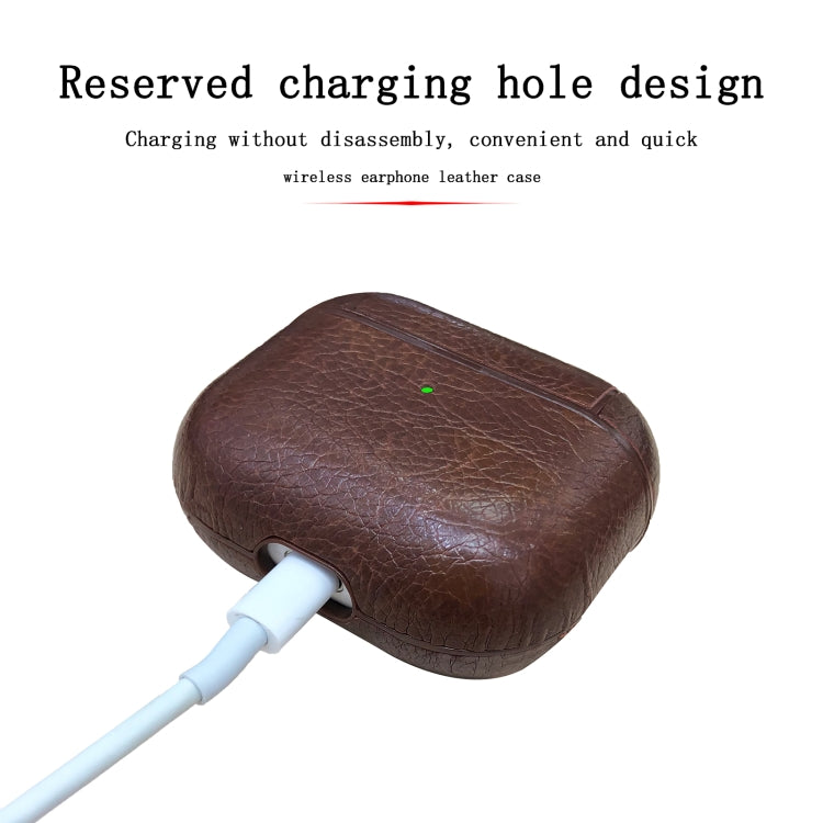 Classic Stick Leather Earphone Protective Case with Hook for AirPods 3