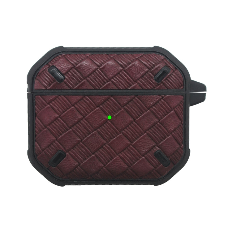 Armor Weave Texture Earphone Protective Case with Hook for AirPods 3