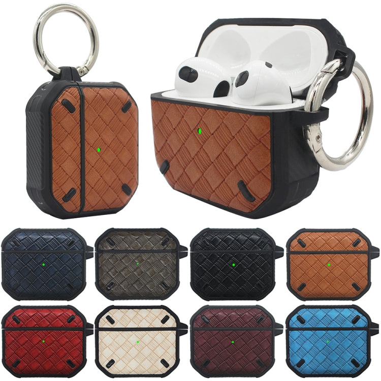 Armor Weave Texture Earphone Protective Case with Hook for AirPods 3