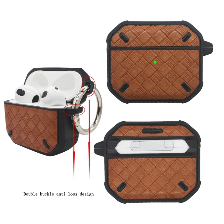 Armor Weave Texture Earphone Protective Case with Hook for AirPods 3