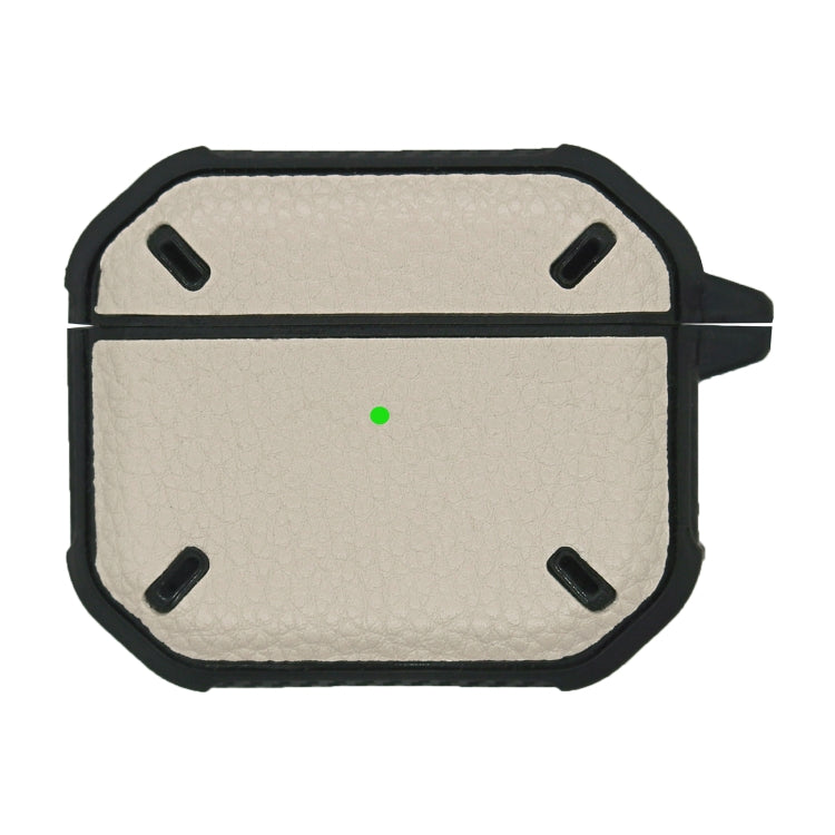 Armor Litchi Texture Earphone Protective Case with Hook for AirPods 3