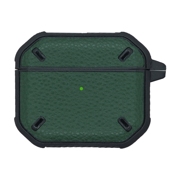 Armor Litchi Texture Earphone Protective Case with Hook for AirPods 3