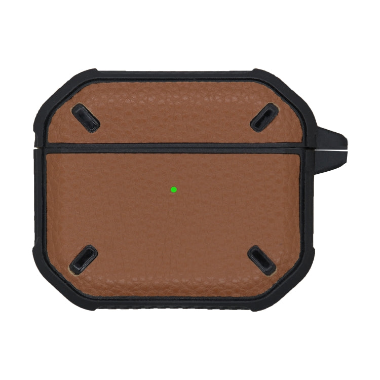 Armor Litchi Texture Earphone Protective Case with Hook for AirPods 3