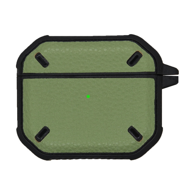 Armor Litchi Texture Earphone Protective Case with Hook for AirPods 3
