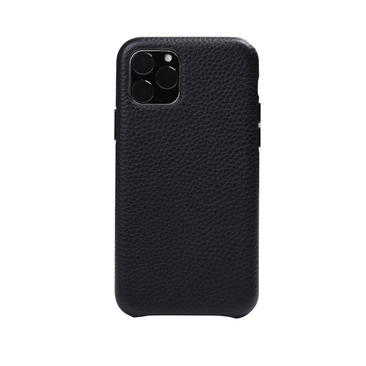 For iPhone 11 Litchi Texture Cowhide Leather Back Cover Semi-wrapped Shockproof Case