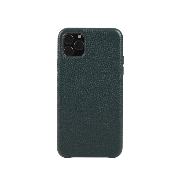 For iPhone 11 Litchi Texture Cowhide Leather Back Cover Semi-wrapped Shockproof Case