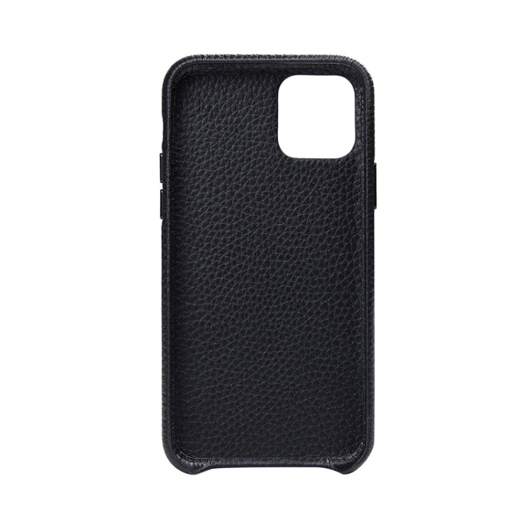 For iPhone 11 Pro Litchi Texture Cowhide Leather Back Cover Semi-wrapped Shockproof Case