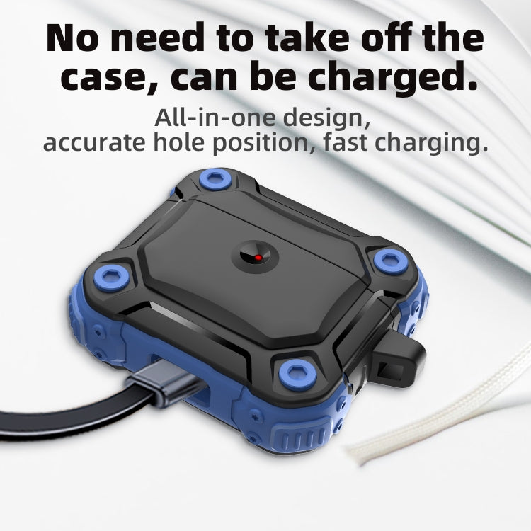 King Chariot Series Two-color TPU Tri-proof Earphone Protective Case with Hook for AirPods 3