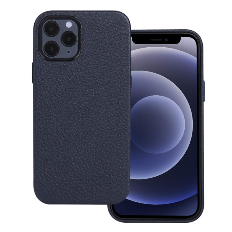 For iPhone 12 mini Litchi Texture Cowhide Leather Back Cover Full-wrapped Shockproof Case