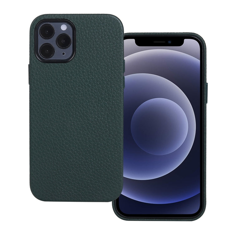 For iPhone 12 mini Litchi Texture Cowhide Leather Back Cover Full-wrapped Shockproof Case