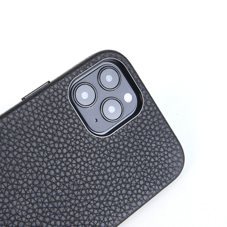 For iPhone 12 mini Litchi Texture Cowhide Leather Back Cover Full-wrapped Shockproof Case