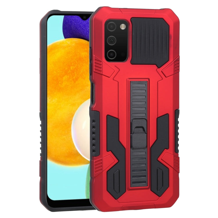For Samsung Galaxy A03s 166mm Vanguard Warrior All Inclusive Double-color Shockproof TPU + PC Protective Case with Holder