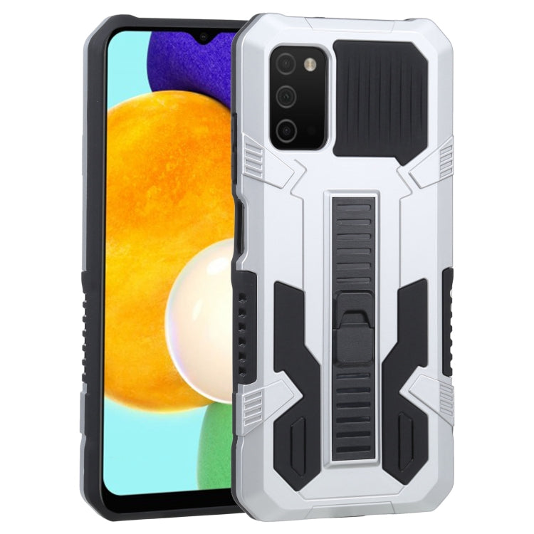 For Samsung Galaxy A03s 166mm Vanguard Warrior All Inclusive Double-color Shockproof TPU + PC Protective Case with Holder