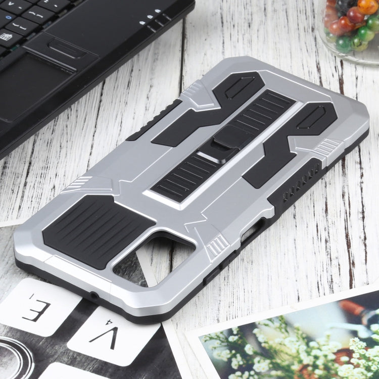 For Samsung Galaxy A03s 166mm Vanguard Warrior All Inclusive Double-color Shockproof TPU + PC Protective Case with Holder