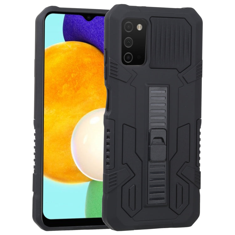 For Samsung Galaxy A03s 166mm Vanguard Warrior All Inclusive Double-color Shockproof TPU + PC Protective Case with Holder