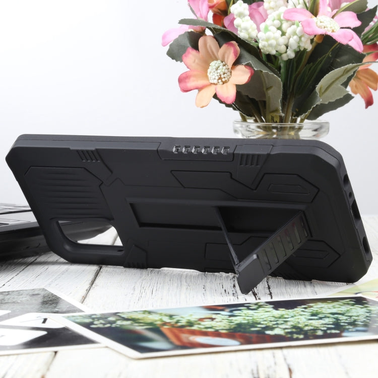 For Samsung Galaxy A03s 166mm Vanguard Warrior All Inclusive Double-color Shockproof TPU + PC Protective Case with Holder