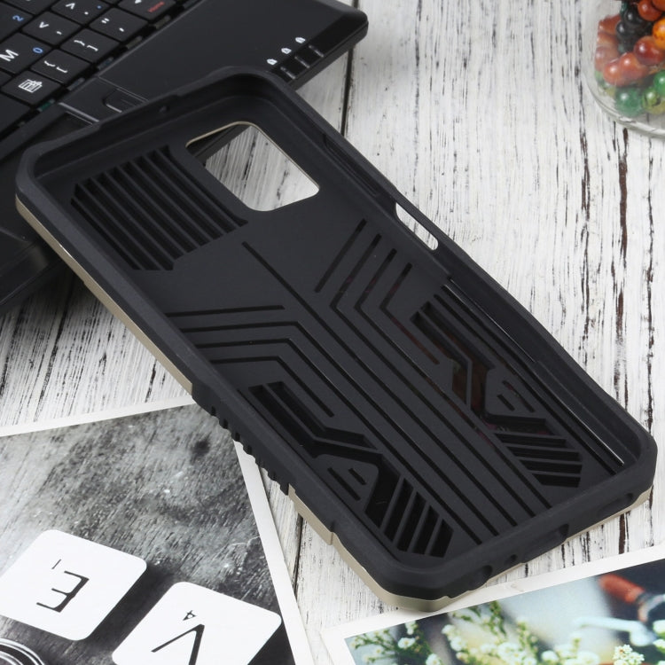 For Samsung Galaxy A03s 166mm Vanguard Warrior All Inclusive Double-color Shockproof TPU + PC Protective Case with Holder
