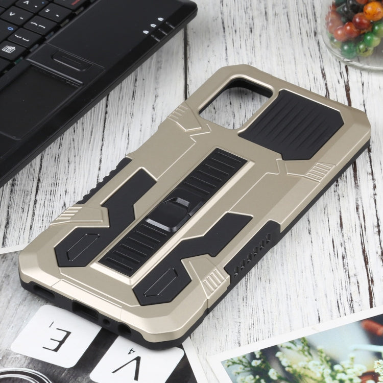 For Samsung Galaxy A03s 166mm Vanguard Warrior All Inclusive Double-color Shockproof TPU + PC Protective Case with Holder