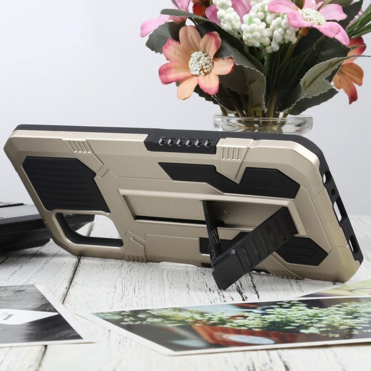 For Samsung Galaxy A03s 166mm Vanguard Warrior All Inclusive Double-color Shockproof TPU + PC Protective Case with Holder