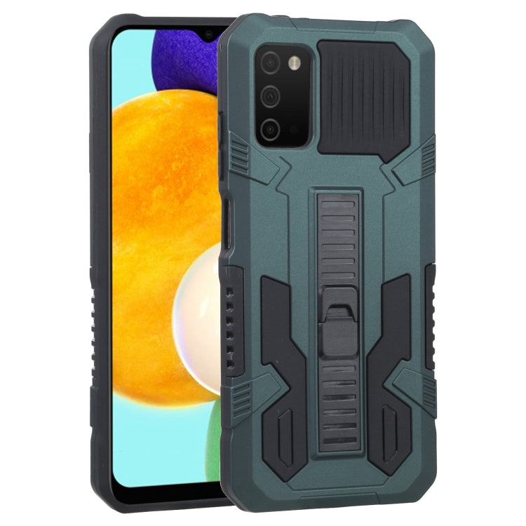 For Samsung Galaxy A03s 166mm Vanguard Warrior All Inclusive Double-color Shockproof TPU + PC Protective Case with Holder