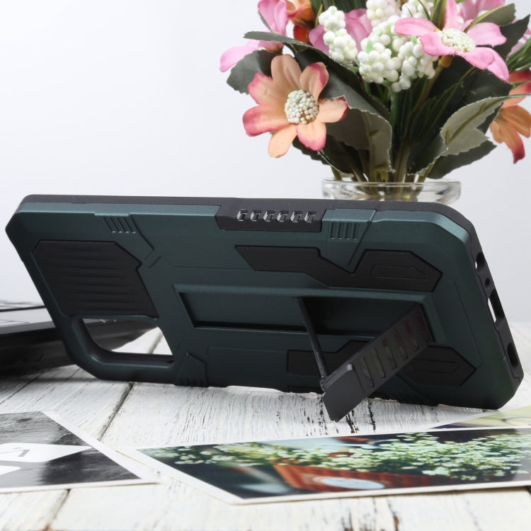 For Samsung Galaxy A03s 166mm Vanguard Warrior All Inclusive Double-color Shockproof TPU + PC Protective Case with Holder