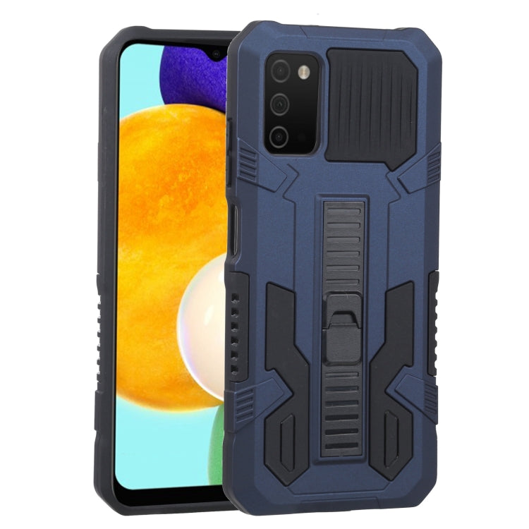 For Samsung Galaxy A03s 166mm Vanguard Warrior All Inclusive Double-color Shockproof TPU + PC Protective Case with Holder
