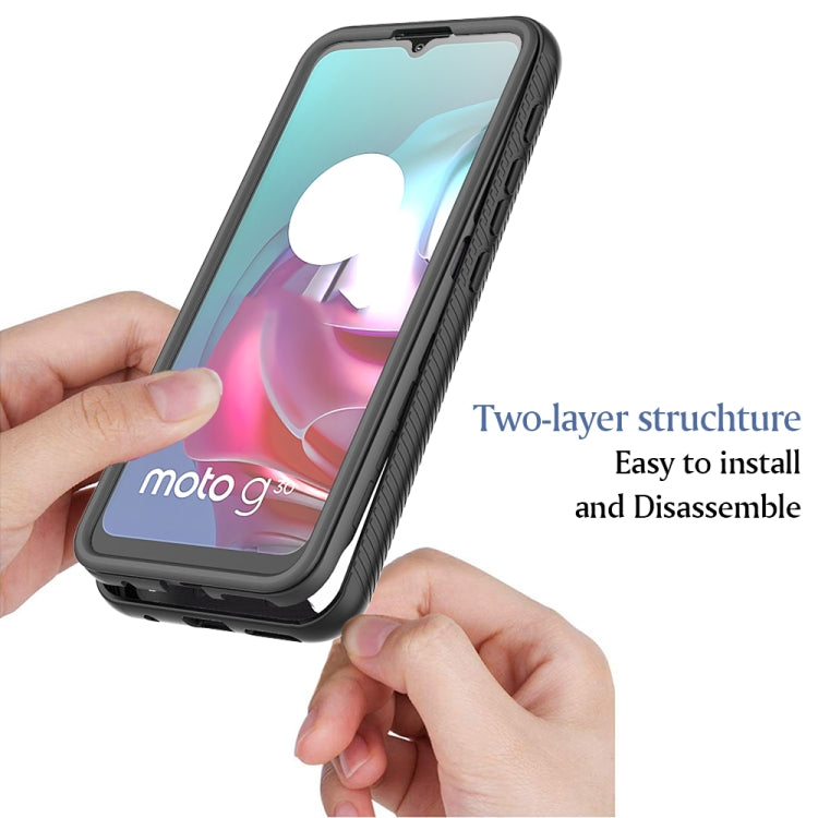 For Motorola Moto G30 Starry Sky Solid Color Series Shockproof PC + TPU Protective Case with PET Film