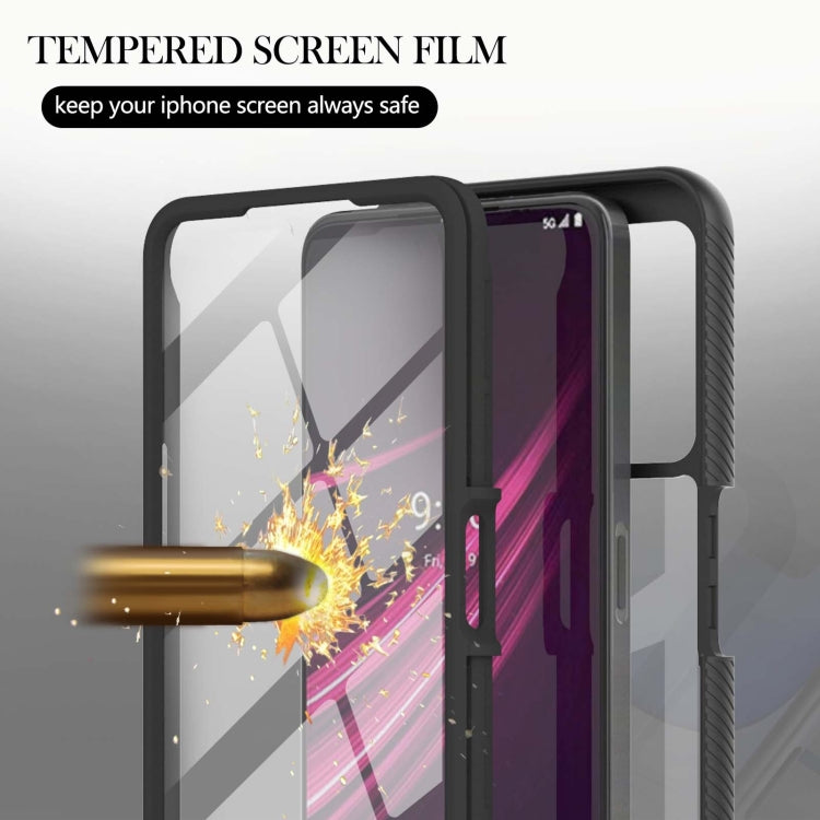 For T-Mobile REVVL V+ 5G Starry Sky Solid Color Series Shockproof PC + TPU Protective Case with PET Film