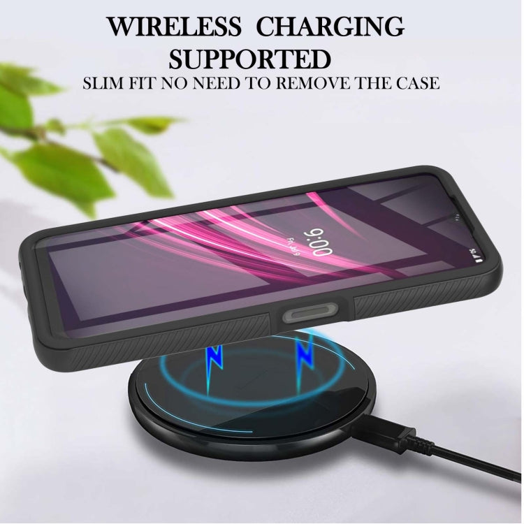For T-Mobile REVVL V+ 5G Starry Sky Solid Color Series Shockproof PC + TPU Protective Case with PET Film