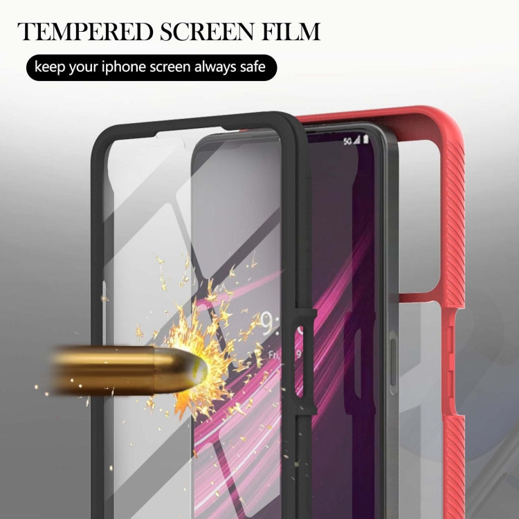 For T-Mobile REVVL V+ 5G Starry Sky Solid Color Series Shockproof PC + TPU Protective Case with PET Film
