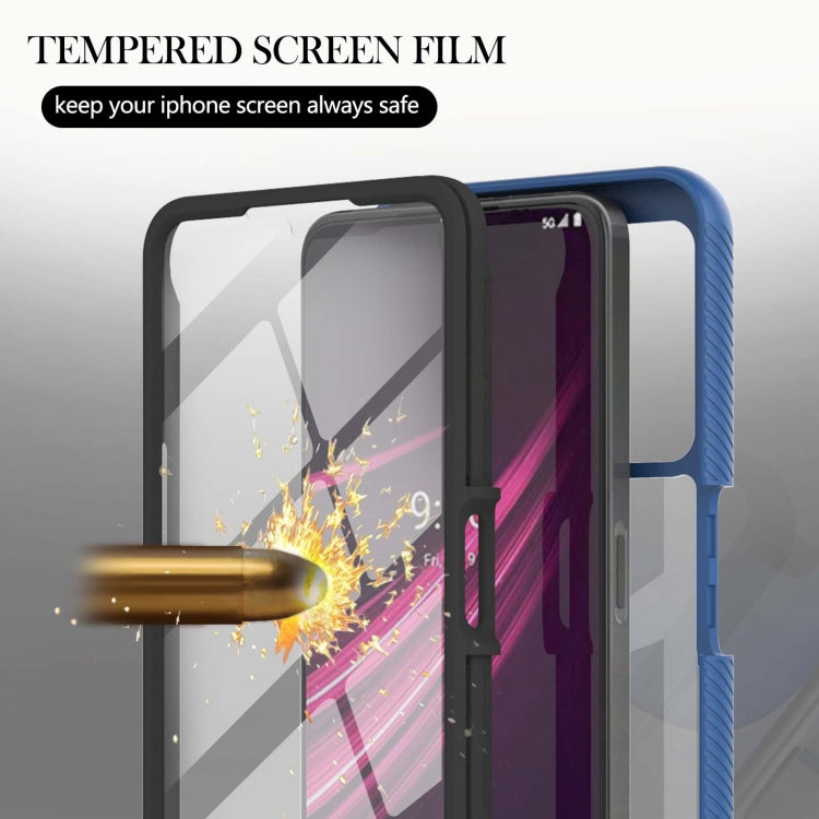For T-Mobile REVVL V+ 5G Starry Sky Solid Color Series Shockproof PC + TPU Protective Case with PET Film