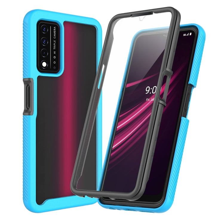 For T-Mobile REVVL V+ 5G Starry Sky Solid Color Series Shockproof PC + TPU Protective Case with PET Film
