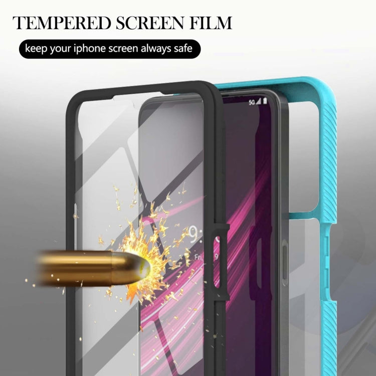 For T-Mobile REVVL V+ 5G Starry Sky Solid Color Series Shockproof PC + TPU Protective Case with PET Film